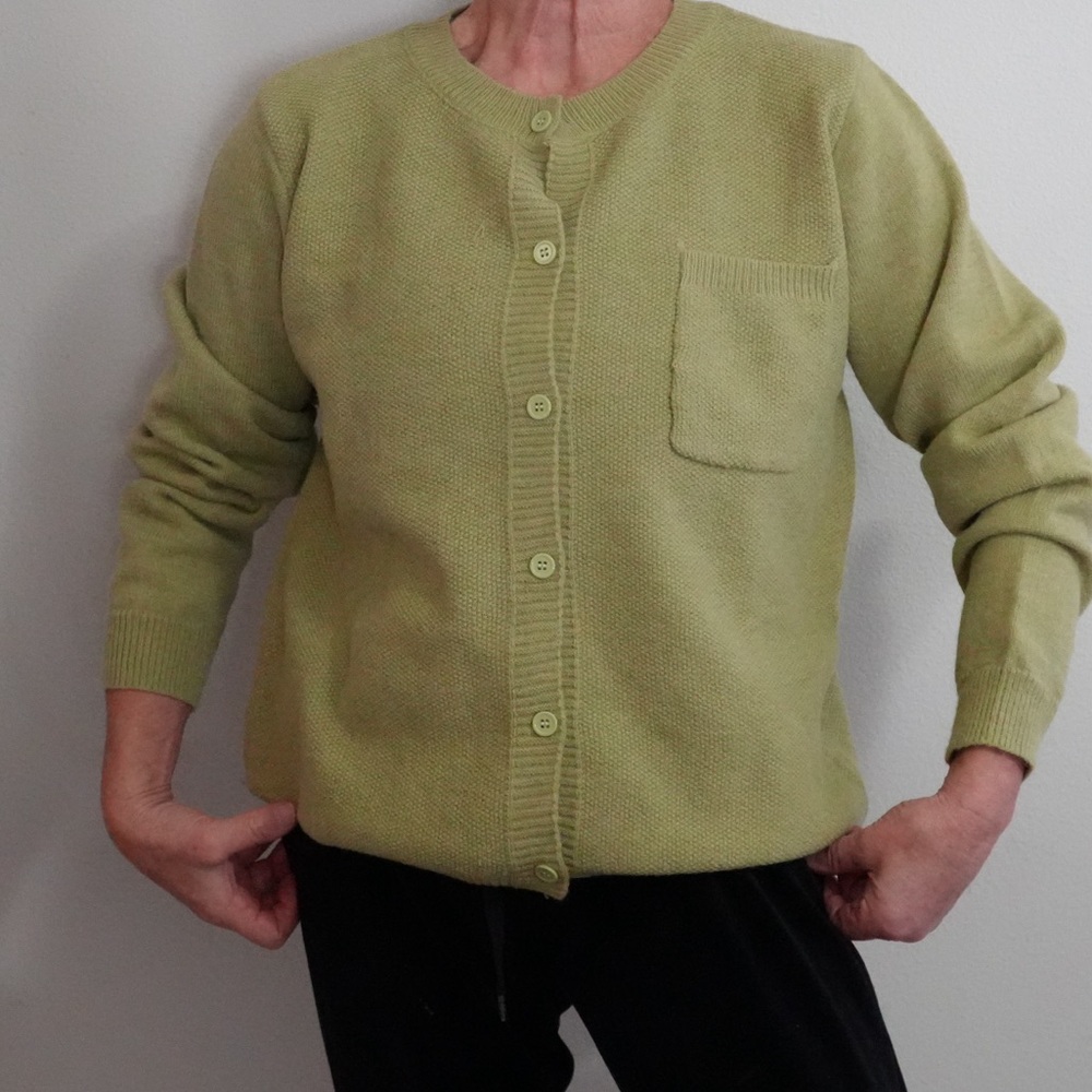Green Button-Up Cardigan